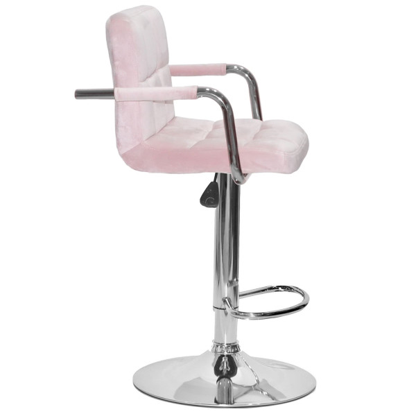 Барный стул Onder Mebli Arno-Arm BAR CH-BASE Розовый B-1021 Бархат-2