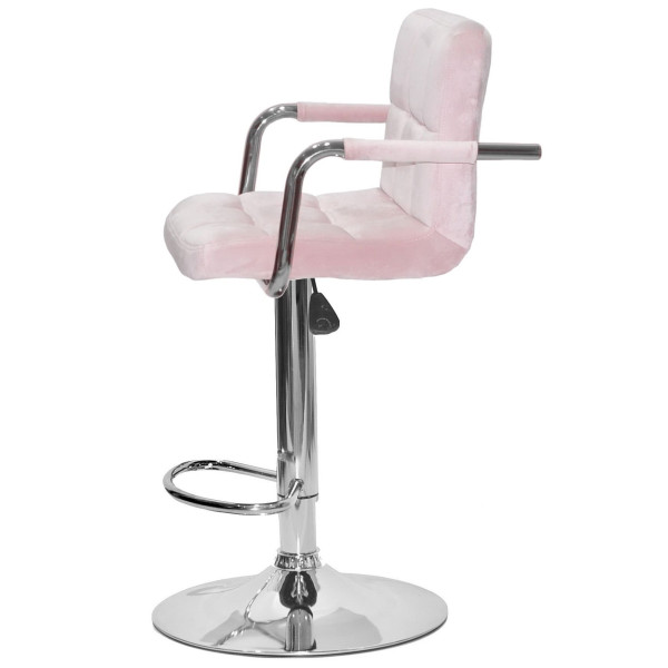 Барный стул Onder Mebli Arno-Arm BAR CH-BASE Розовый B-1021 Бархат-3