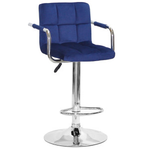 Барный стул Onder Mebli Arno-Arm BAR CH-BASE Синий B-1026 Бархат