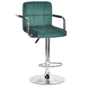 Барный стул Onder Mebli Arno-Arm BAR CH-BASE Зеленый B-1036 Бархат