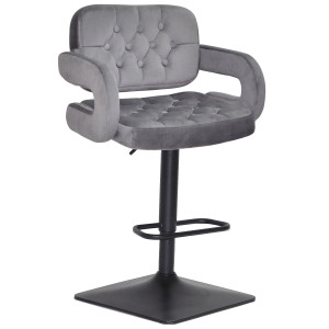 Барний стілець Onder Mebli GOR BAR 4-BK-BASE Сірий B-1034 Оксамит
