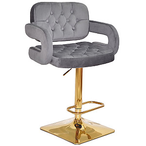 Барний стілець Onder Mebli GOR BAR 4-GD-BASE Сірий B-1034 Оксамит