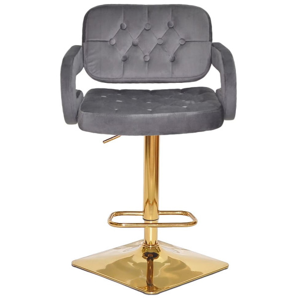 Барний стілець Onder Mebli GOR BAR 4-GD-BASE Сірий B-1034 Оксамит-1