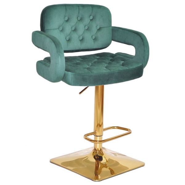 Барний стілець Onder Mebli Gor BAR 4-GD-BASE Зелений B-1036 Оксамит-0