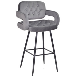 Барный стул Onder Mebli GOR BAR 75-ML Серый B-1034 Бархат