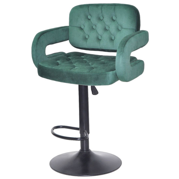 Барний стілець Onder Mebli Gor BAR BK-BASE Зелений B-1036 Оксамит-1