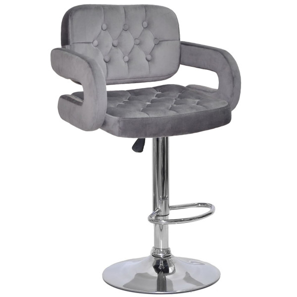 Барний стілець Onder Mebli GOR BAR CH-BASE Сірий B-1034 Оксамит-0
