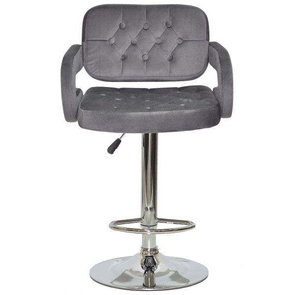 Барний стілець Onder Mebli GOR BAR CH-BASE Сірий B-1034 Оксамит-1