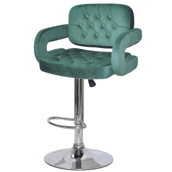 Барний стілець Onder Mebli Gor BAR CH-BASE Зелений B-1036 Оксамит-1