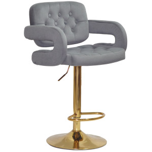 Барний стілець Onder Mebli Gor BAR GD-BASE Сірий B-1004 Оксамит