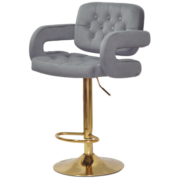 Барний стілець Onder Mebli Gor BAR GD-BASE Сірий B-1004 Оксамит-2