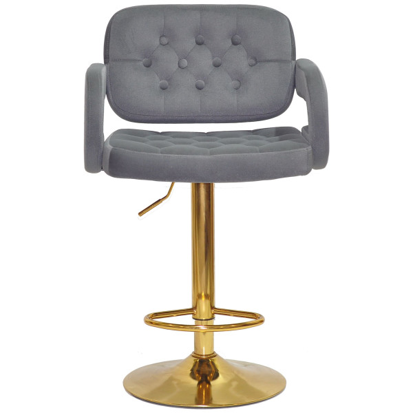 Барний стілець Onder Mebli Gor BAR GD-BASE Сірий B-1004 Оксамит-1