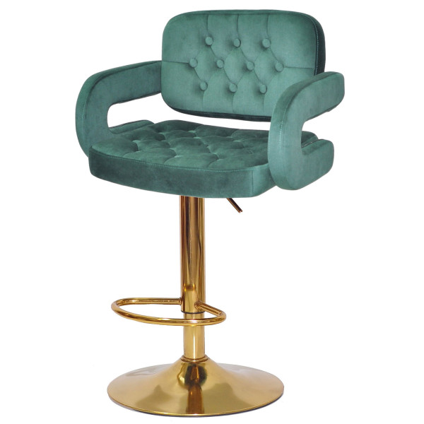 Барний стілець Onder Mebli Gor BAR GD-BASE Зелений B-1036 Оксамит-1