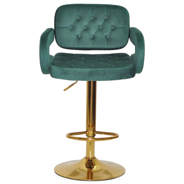 Барний стілець Onder Mebli Gor BAR GD-BASE Зелений B-1036 Оксамит-2