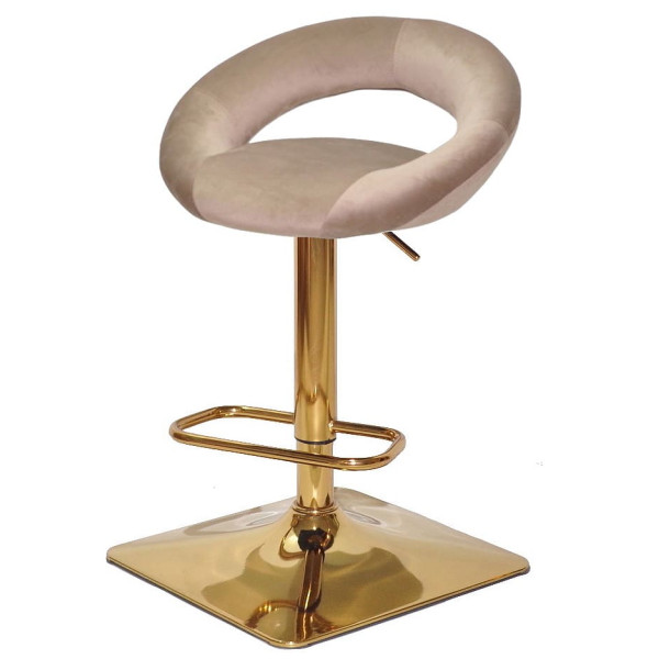 Барний стілець Onder Mebli Holy BAR 4-GD-BASE Кавовий B-1042 Оксамит-1