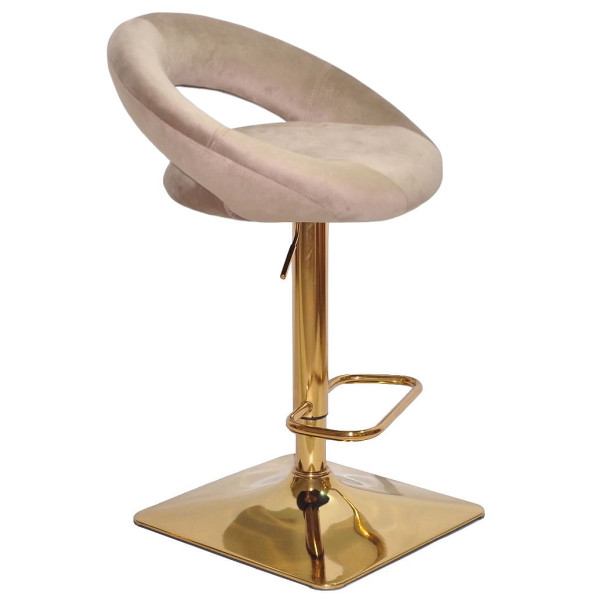 Барний стілець Onder Mebli Holy BAR 4-GD-BASE Кавовий B-1042 Оксамит-2