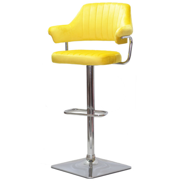 Барный стул Onder Mebli JEFF BAR 4-CH-BASE Желтый B-1027 Бархат-1