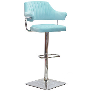 Барний стілець Onder Mebli JEFF BAR 4-CH-BASE Блакитний B-1019 Оксамит