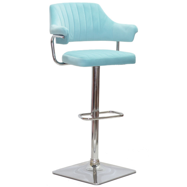 Барний стілець Onder Mebli JEFF BAR 4-CH-BASE Блакитний B-1019 Оксамит-0