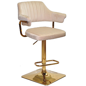 Барний стілець Onder Mebli JEFF BAR 4-GD-BASE Бежевий B-1032 Оксамит