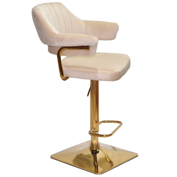 Барный стул Onder Mebli JEFF BAR 4-GD-BASE Бежевый B-1032 Бархат-1