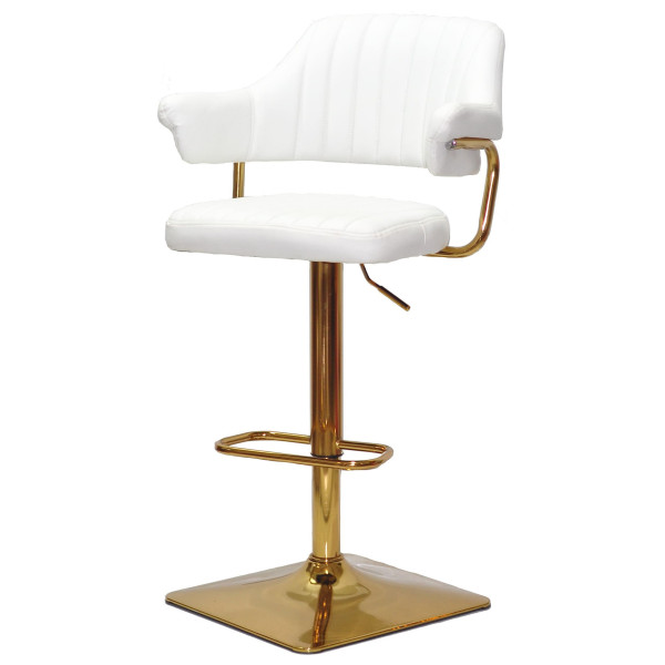 Барный стул Onder Mebli JEFF BAR 4-GD-BASE Белый Екокожа-1