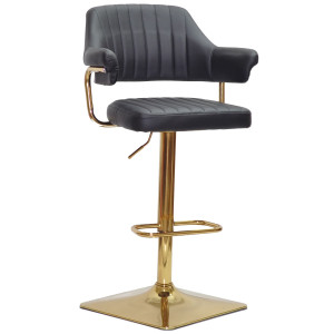 Барный стул Onder Mebli JEFF BAR 4-GD-BASE Черный Екокожа
