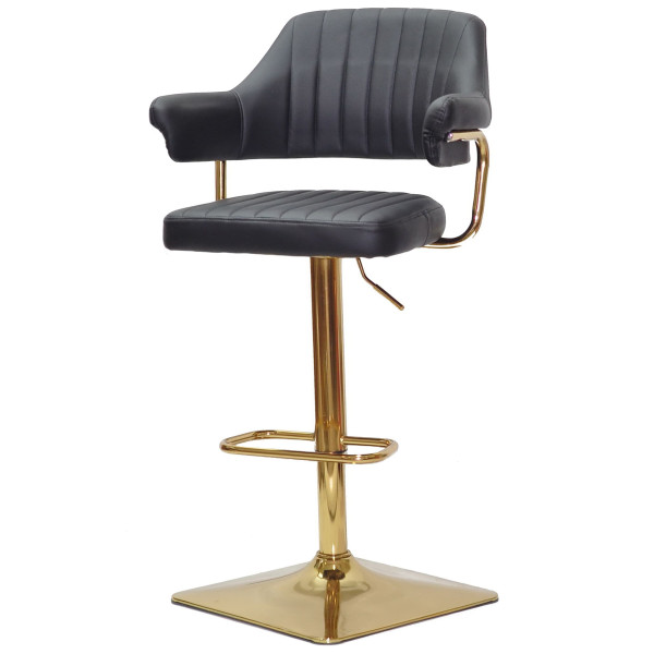 Барный стул Onder Mebli JEFF BAR 4-GD-BASE Черный Екокожа-1