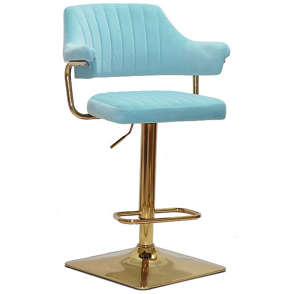 Барный стул Onder Mebli JEFF BAR 4-GD-BASE Голубой B-1019 Бархат-0