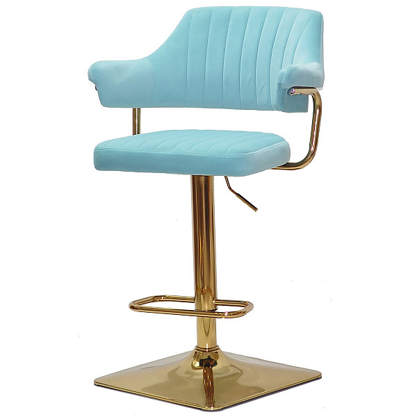 Барный стул Onder Mebli JEFF BAR 4-GD-BASE Голубой B-1019 Бархат-1