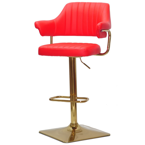 Барный стул Onder Mebli JEFF BAR 4-GD-BASE Красный 1007 Екокожа-1