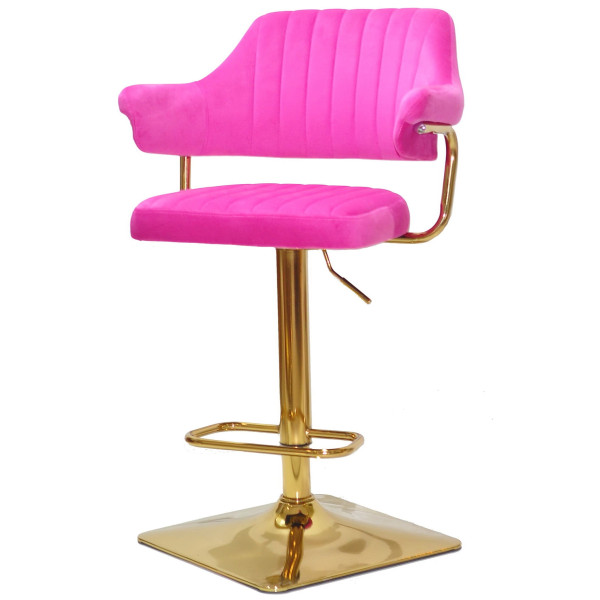 Барный стул Onder Mebli JEFF BAR 4-GD-BASE Малиновый B-1023 Бархат-1
