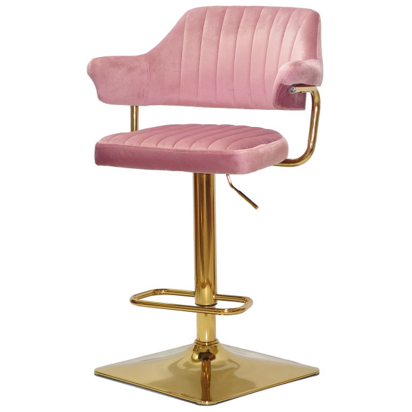 Барный стул Onder Mebli JEFF BAR 4-GD-BASE Пыльная Роза B-1030 Бархат-1