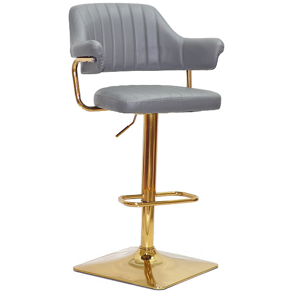 Барний стілець Onder Mebli JEFF BAR 4-GD-BASE Сірий 1001 Екошкіра-0