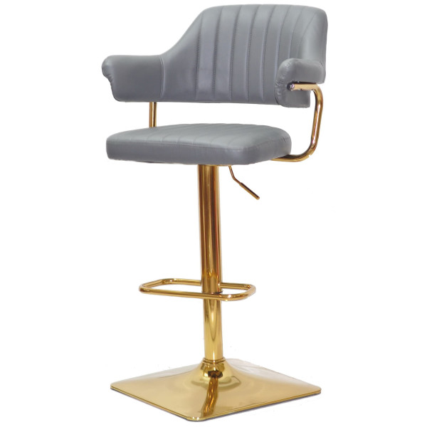 Барний стілець Onder Mebli JEFF BAR 4-GD-BASE Сірий 1001 Екошкіра-1
