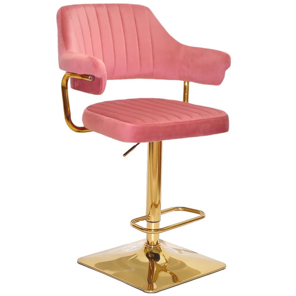 Барний стілець Onder Mebli JEFF BAR 4-GD-BASE Теракотовий B-1018 Оксамит-0