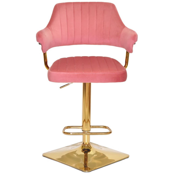 Барний стілець Onder Mebli JEFF BAR 4-GD-BASE Теракотовий B-1018 Оксамит-1