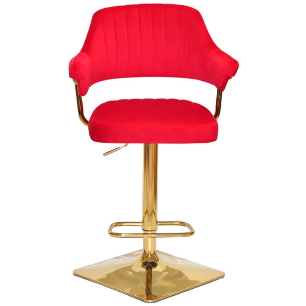 Барний стілець Onder Mebli JEFF BAR 4-GD-BASE Червоний B-1016 Оксамит-1