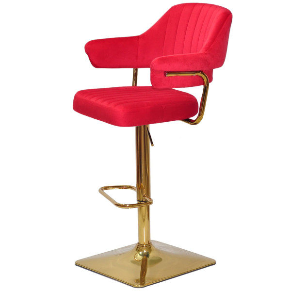 Барний стілець Onder Mebli JEFF BAR 4-GD-BASE Червоний B-1016 Оксамит-2