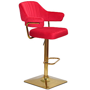 Барный стул Onder Mebli JEFF BAR 4-GD-BASE Красный B-1016 Бархат