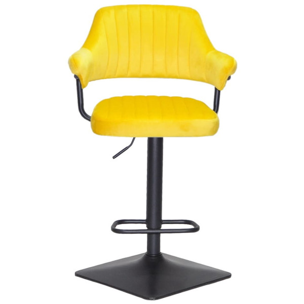 Барный стул Onder Mebli JEFF BAR 4-BK-BASE Желтый B-1027 Бархат-1