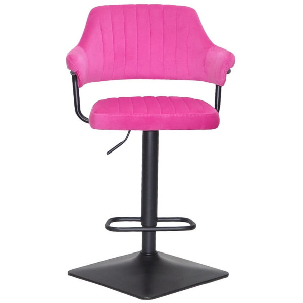 Барний стілець Onder Mebli JEFF BAR 4-BK-BASE Малина B-1023 Оксамит-1