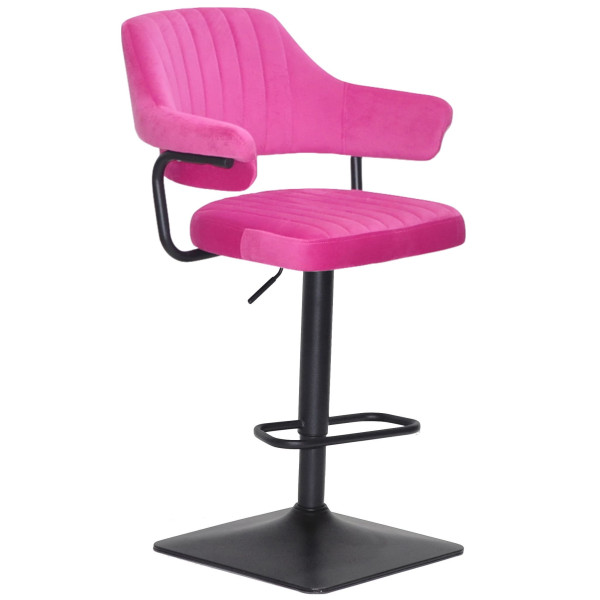 Барний стілець Onder Mebli JEFF BAR 4-BK-BASE Малина B-1023 Оксамит-0