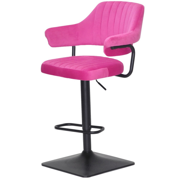 Барний стілець Onder Mebli JEFF BAR 4-BK-BASE Малина B-1023 Оксамит-2