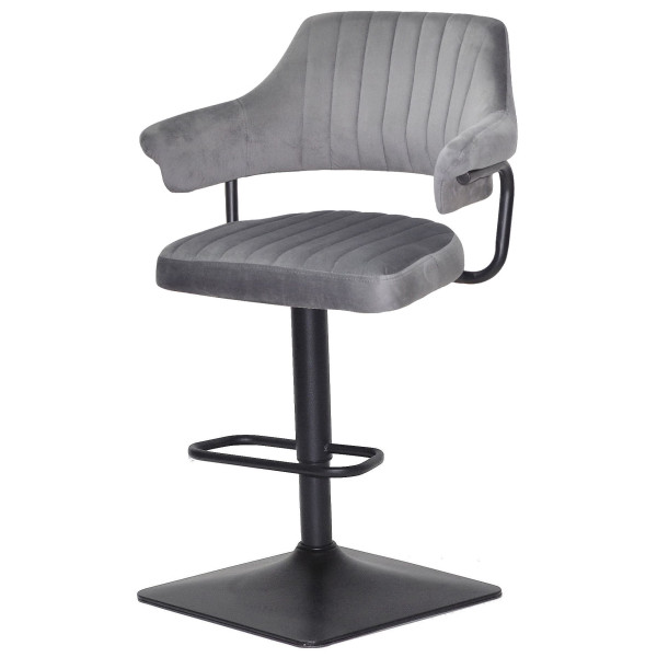 Барный стул Onder Mebli JEFF BAR 4-BK-BASE Серый B-1034 Бархат-1
