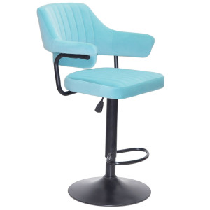 Барный стул Onder Mebli JEFF BAR BK-BASE Голубой B-1019 Бархат