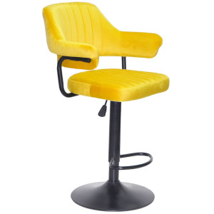 Барний стілець Onder Mebli JEFF BAR BK-BASE Жовтий B-1027 Оксамит