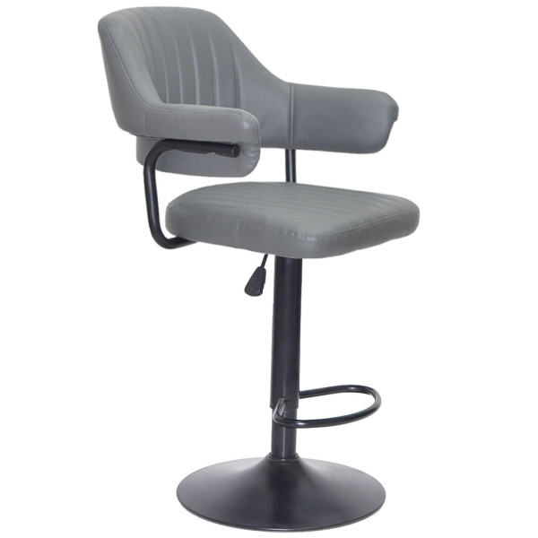Барный стул Onder Mebli Jeff BAR BK-BASE Серый 1001 Экокожа-0