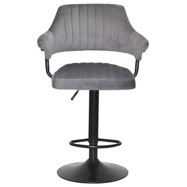 Барный стул Onder Mebli JEFF BAR BK-BASE Серый B-1034 Бархат-2
