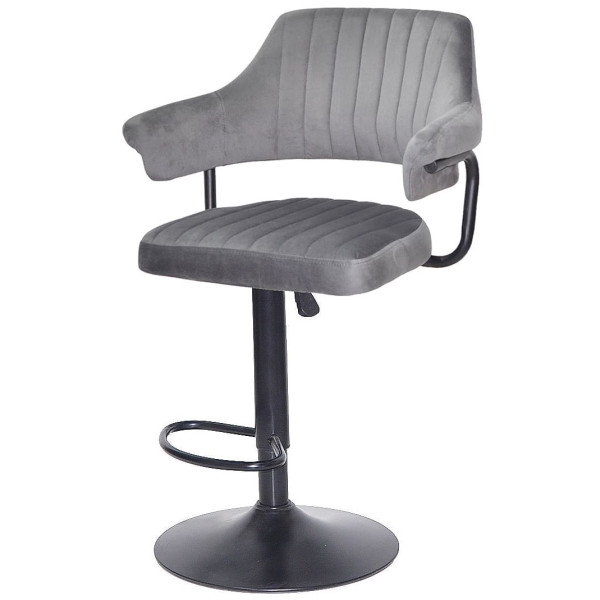 Барный стул Onder Mebli JEFF BAR BK-BASE Серый B-1034 Бархат-1